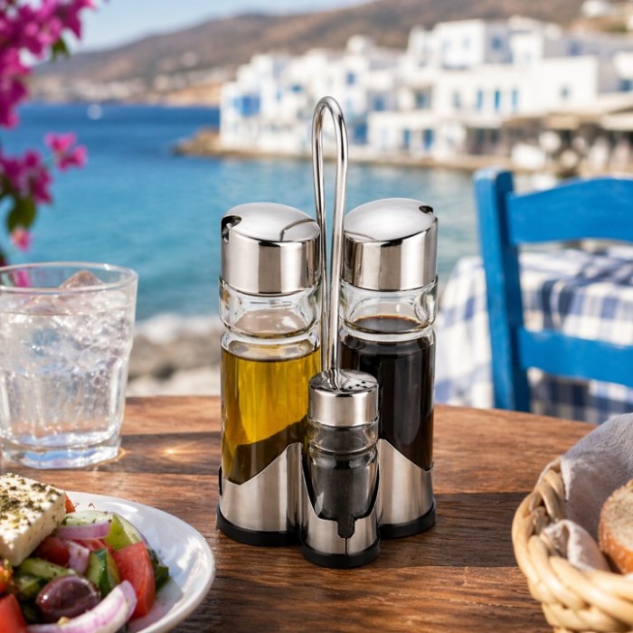 Σετ αλατοπίπερο και λαδόξυδο inox