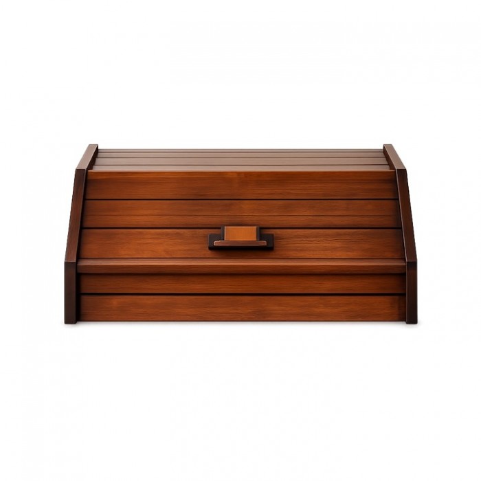 Lioutas Ψωμιέρα με Καπάκι Ξύλινη σε Καφέ Χρώμα 41.5x28x18cm