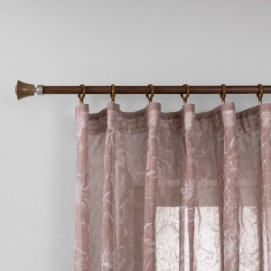 Κουρτίνα Παραθύρου Ημιδιάφανη με Τρέσα Floral Breeze Window Curtain Ροζ 200x140cm Galifas 604104