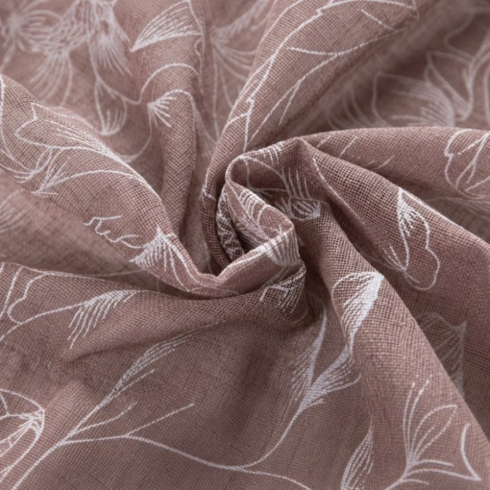 Κουρτίνα παραθύρου ημιδιάφανη με τρέσα Floral Breeze ροζ 200x140cm