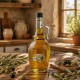 Γυάλινο δοχείο λαδιού 1000ml με μαύρο καπάκι σε πάγκο κουζίνας