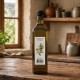 Γυάλινο δοχείο λαδιού 1000ml με μαύρο καπάκι σε πάγκο κουζίνας