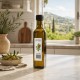 Γυάλινο δοχείο λαδιού 250ml με μαύρο καπάκι σε πάγκο κουζίνας