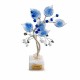 Διακοσμητικό κρυστάλλινο λουλούδι Bonsai De Cristal μπλε σε μαρμάρινη βάση 12x6x20cm