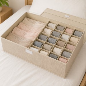 Υφασμάτινο Organizer Συρταριών σε Μπεζ Χρώμα 43x28x11cm Tpster 29448