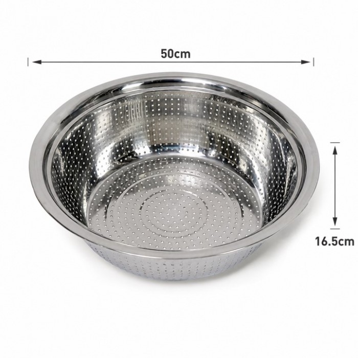 Ανοξείδωτο επαγγελματικό σουρωτήρι 50x16.5cm inox κουζίνας