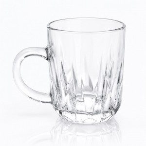 Κούπα Γυάλινη Διάφανη Luxe Diamond Coffee Mug 220ml 6 τεμαχίων ForHome 107003