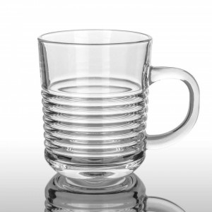 Κούπα Γυάλινη Διάφανη Ripple Glass Mug 220ml 6 τεμαχίων ForHome 107004