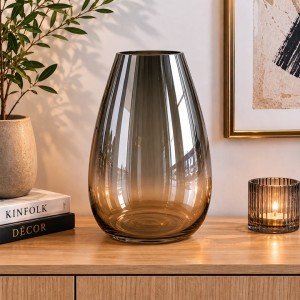 Βάζο Γυάλινο Ασημί-Μελί La beauté du Verre 21x27cm Galifas 7139027