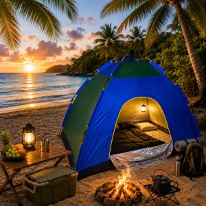 Σκηνή Camping Αυτόματου Ανοίγματος 4-5 Ατόμων 260x260x170cm Αδιάβροχη ForHome 16807