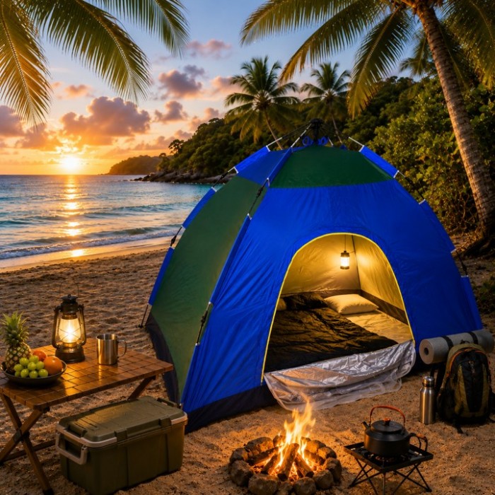 Σκηνή camping αυτόματου ανοίγματος 4-5 ατόμων 260x260x170cm αδιάβροχη