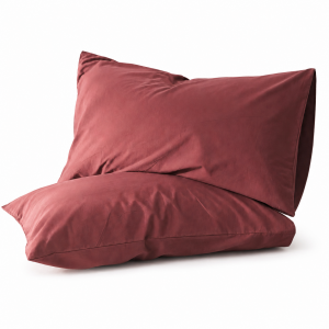 Μαξιλαροθήκες ύπνου Ζευγάρι Luxury Sand Pillowcases 52x72cm Μπορντό ForHome 557215