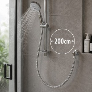 Σπιράλ Ντουζ Inox 200cm Ασημί 214-10077CR200 