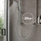 Σπιράλ Ντουζ Inox 200cm Ασημί 