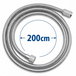 Σπιράλ Ντουζ Inox 200cm Ασημί 214-10077CR200 