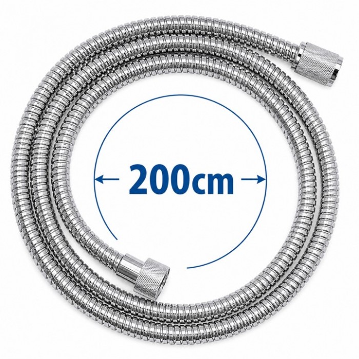 Σπιράλ Ντουζ Inox 200cm Ασημί 