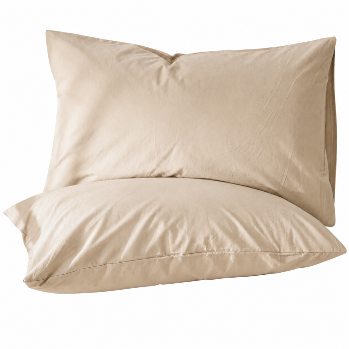 Μπεζ μαξιλαροθήκες ύπνου ζευγάρι Luxury Sand 52x72+15cm