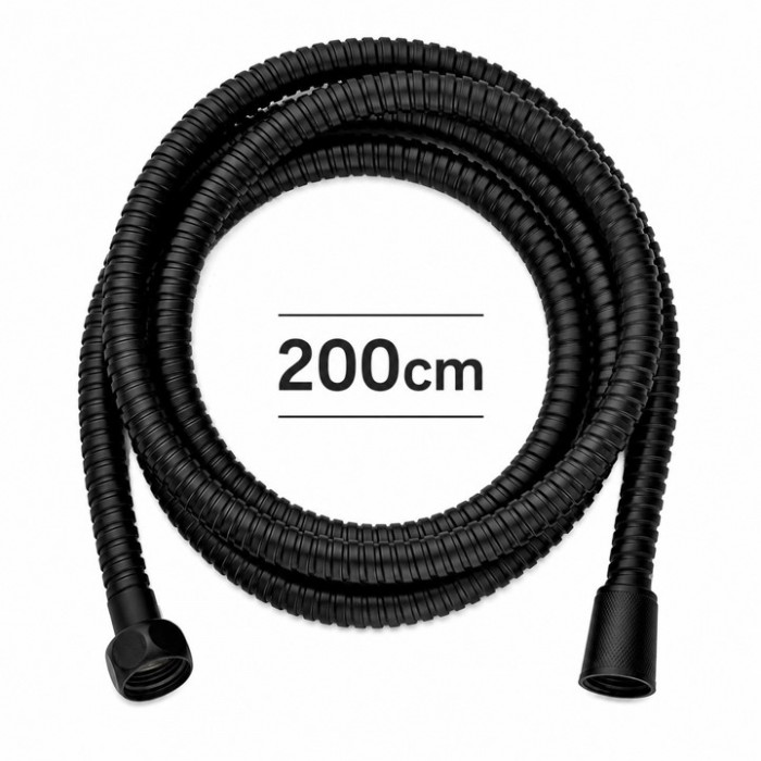 Σπιράλ ντουζ inox 200cm μαύρο για μπάνιο και ντουζιέρα