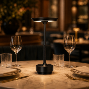 Φωτιστικό Επιτραπέζιο Led Επαναφορτιζόμενο Elegant Brass Table Lamp Black 13x27.5cm General Trade 5005