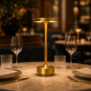 Φωτιστικό Επιτραπέζιο Led Επαναφορτιζόμενο Elegant Brass Table Lamp Gold 13x27.5cm General Trade 5004