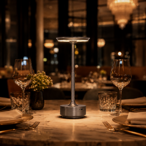 Φωτιστικό Επιτραπέζιο Led Επαναφορτιζόμενο Elegant Brass Table Lamp Grey 13x27.5cm General Trade 5008