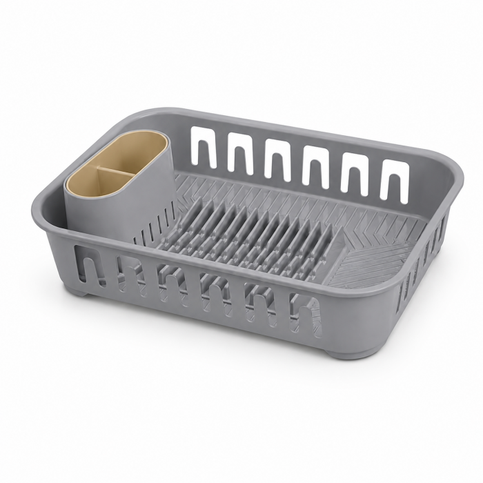 Πλαστικό στραγγιστήρι νεροχύτη γκρι SmartDrain Dish Organizer 39x29x9cm