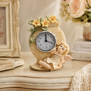 Ρολόι Επιτραπέζιο από Πολυρητίνη Romantic Fairy Bloom Clock 12x5x15.5cm General Trade 502701