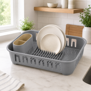 Στραγγιστήρι Νεροχύτη Πλαστικό SmartDrain Dish Organizer Γκρι 39x29x9cm General Trade 581355