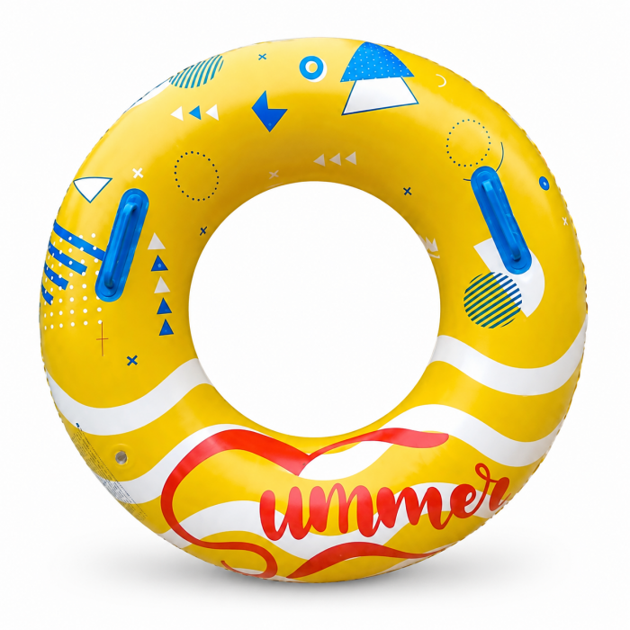 Σωσίβιο φουσκωτό κίτρινο Summer με χειρολαβές 82cm για πισίνα και θάλασσα