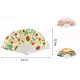Βεντάλια πολύχρωμη 42x23.5cm mix color με διακοσμητικά μοτίβα