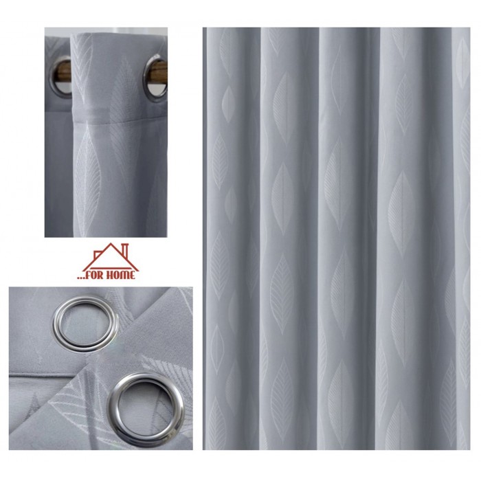 Κουρτίνα με Κρίκο Ζακάρ Γκρι 140x270cm ForHome