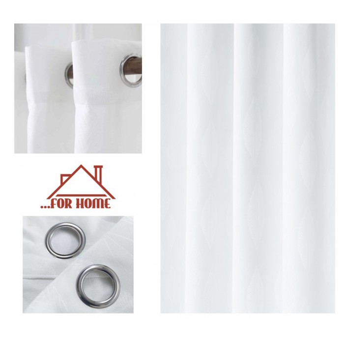 Κουρτίνα με Κρίκο Ζακάρ Λευκό 270x270cm ForHome