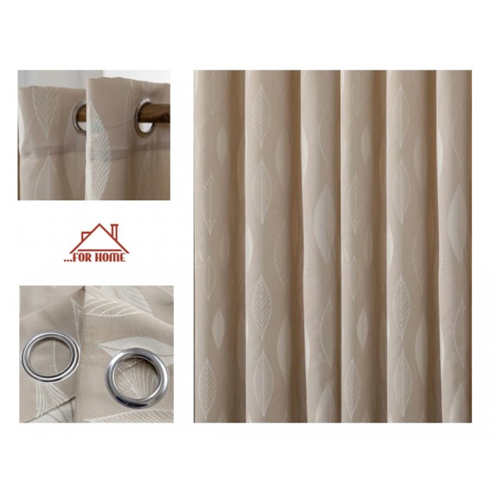 Κουρτίνα με Κρίκο Ζακάρ Μπεζ 270x270cm ForHome