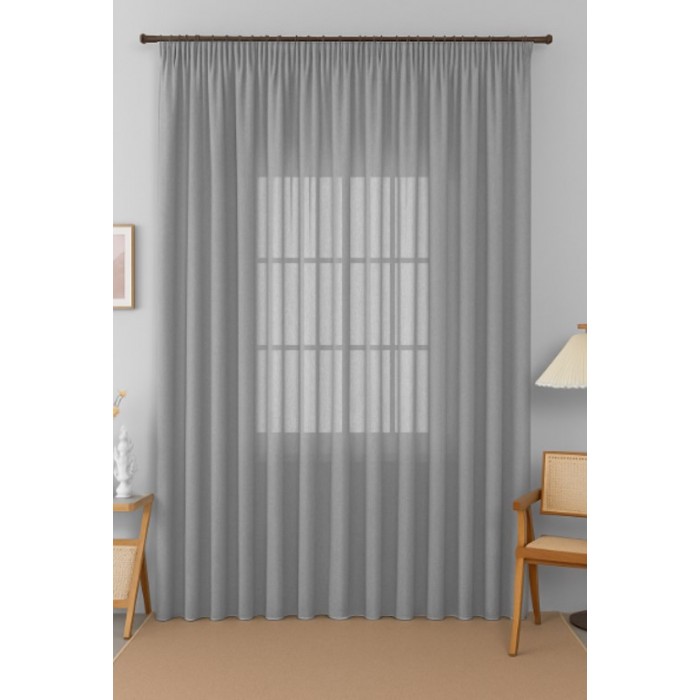 Κουρτίνα Με Τρέσα 270x290cm Γκρι 