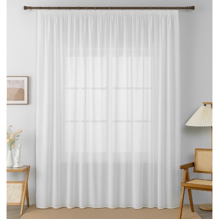 Κουρτίνα Με Τρέσα 270x290cm Λευκό 