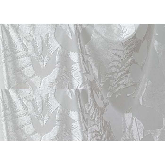 Κουρτίνα με Κρίκο Flores de Terciopelo Λευκό 200x290cm 