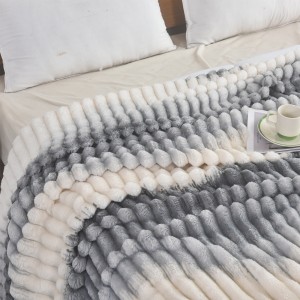 Κουβέρτα Fleece Δίχρωμο Ριγέ 220x240cm Γκρι ForHome 917116