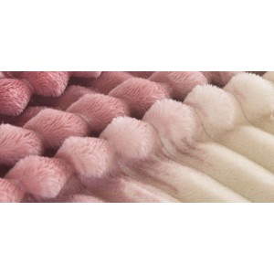 Κουβέρτα Fleece Δίχρωμο Ριγέ 160x220cm Σομόν ForHome 917105