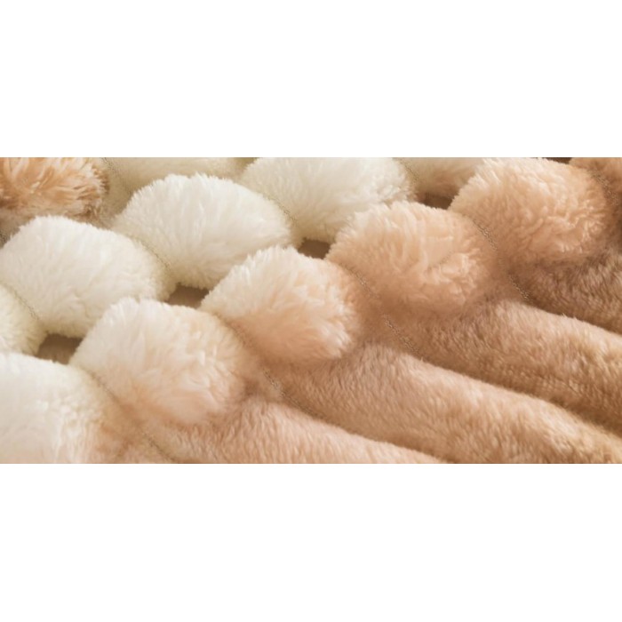 Κουβέρτα Fleece Δίχρωμο Ριγέ 160x220cm Καπουτσίνο 