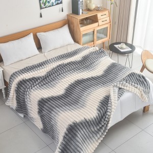 Κουβέρτα Fleece Δίχρωμο Ριγέ 220x240cm Γκρι ForHome 917116