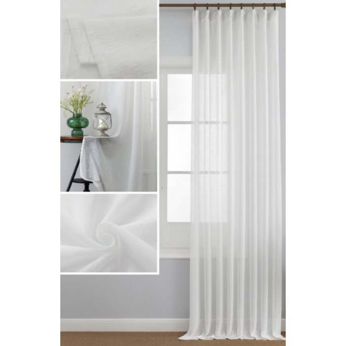 Κουρτίνα Με Τρέσα Λευκή Armonia 270x290cm ForHome