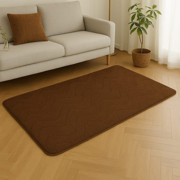 Πατάκι Ύφανση Ζακάρ με Κυματιστό Σχέδιο 80x150cm ForHome