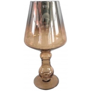 Κηροπήγιο Γυάλινο Ασημί-Μελί La beauté du Verre 20x35cm Galifas 7139035