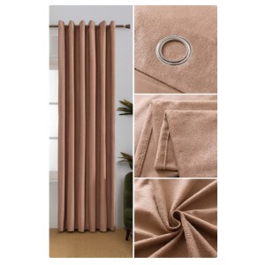 Κουρτίνα με Κρίκο Βελούδινη 270x255cm Ροζ ForHome 964711