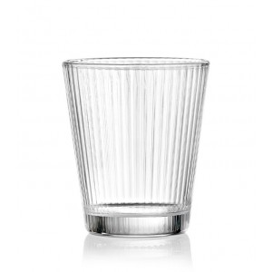 Ποτήρι Γυάλινο Ουίσκι Tazza di Vetro con Strisce 280ml σετ 48 τεμαχίων Galifas 164948