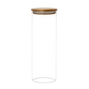 Βάζο Αποθήκευσης Γυάλινο 2200ml Με Ξύλινο Καπάκι 10x33cm Galifas 90023