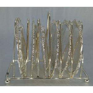 Σουβερ Μεταλλικό Ασημί 11cm Silver Antique σε βάση σετ 6 τεμαχίων Galifas 7911739
