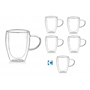 Κούπα Doppia Parete από Γυαλί 350ml σετ 6 τεμαχίων Galifas 7901006