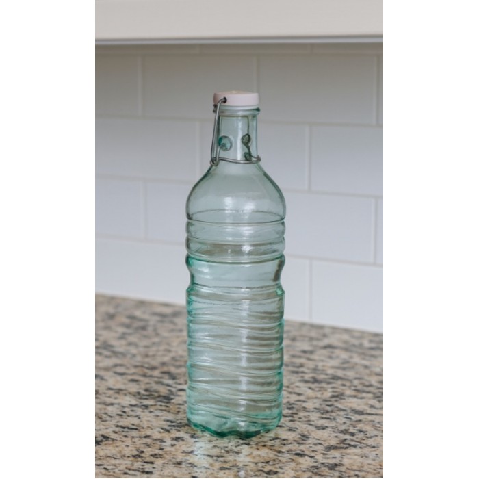 Μπουκάλι Νερού Γυάλινο με Κλιπ Διάφανο 1500ml σετ 6 τεμαχίων