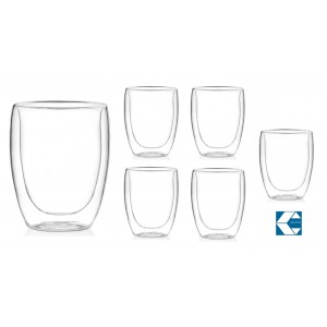 Ποτήρι Νερού Doppia Parete από Γυαλί 240ml σετ 6 τεμαχίων Galifas 7901647